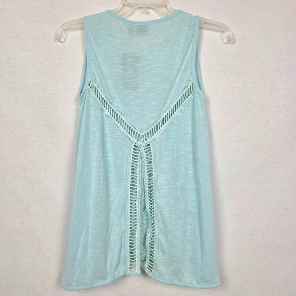 Cruel Denim S Aqua Aztec Lace Front Tank NWT - Picture 4 of 9